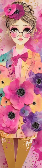 Free teacher bookmark featuring a floral pink teacher design